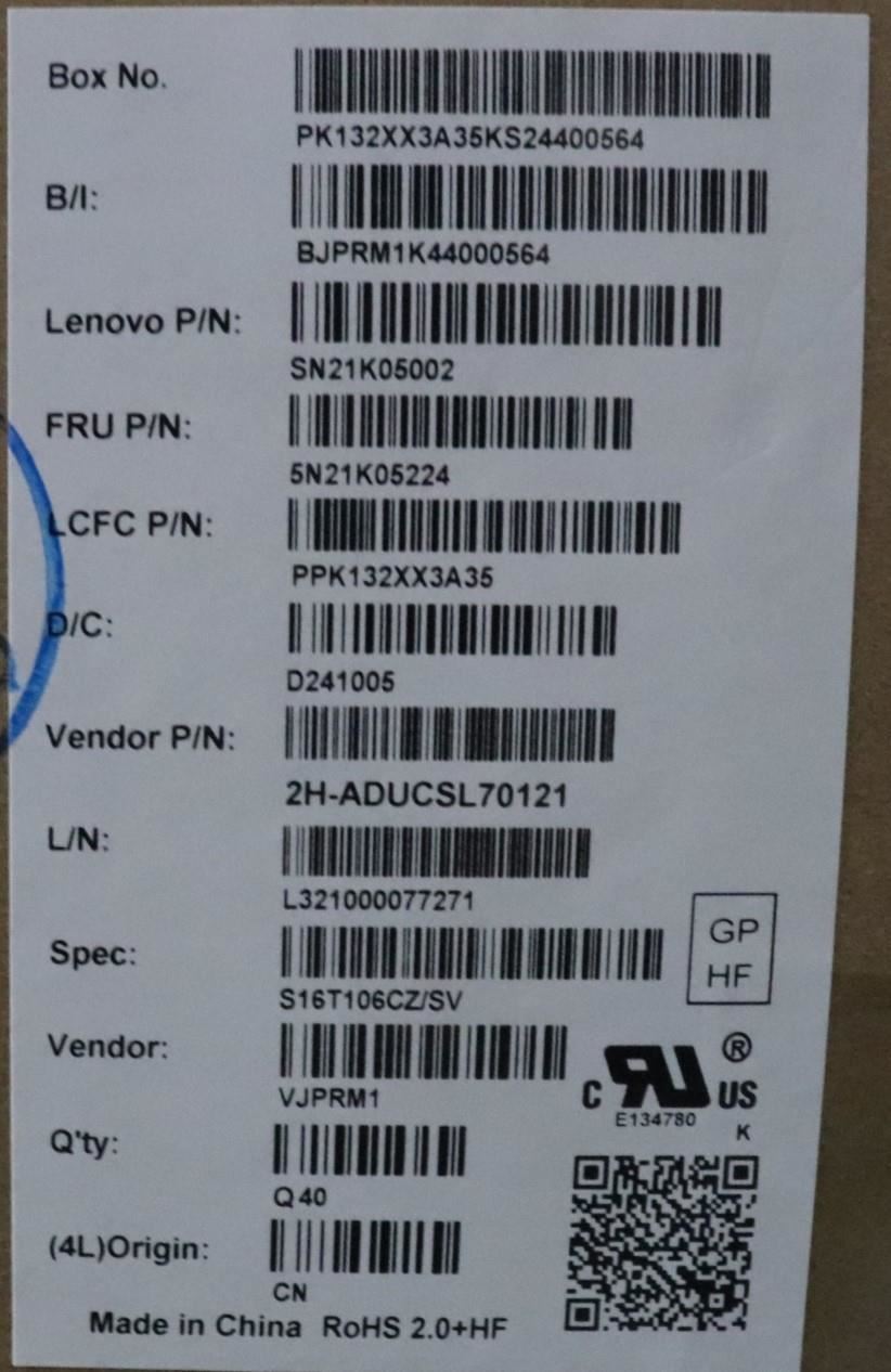 Lenovo ThinkPad L15 Gen 4 T16 Gen 2 P16s Gen 2 Keyboard Black 5N21K05150