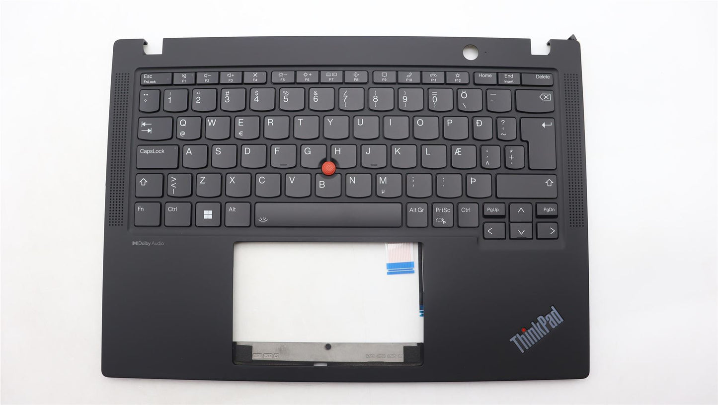 Lenovo ThinkPad X13 Gen 4 Keyboard Palmrest Top Cover Icelandic Black 5M11H94406
