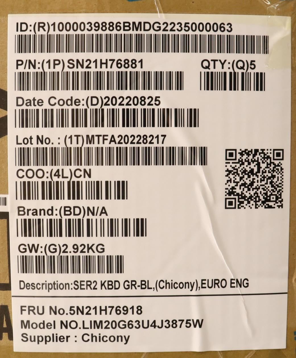 Lenovo ThinkPad L13 4 Keyboard US Europe Grey Backlit 5N21H76918