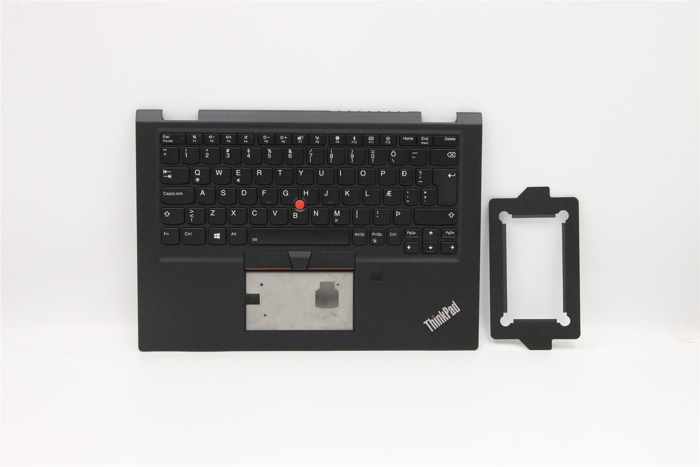 Lenovo Yoga X390 Keyboard Palmrest Top Cover Icelandic Black Backlit 02HL690