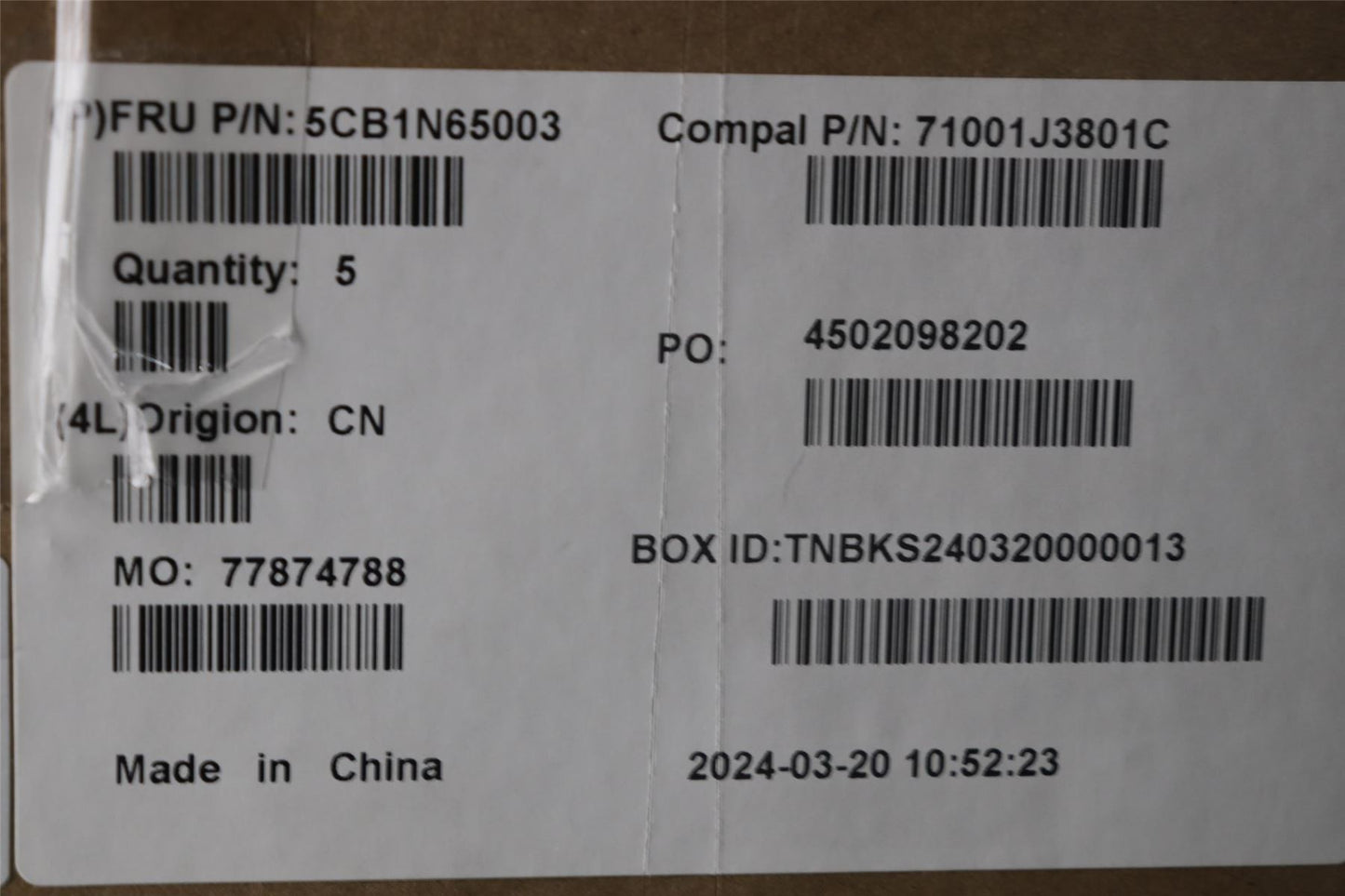 Lenovo UpperCase_ENG C 83G1 CG FP BL 5CB1N65003