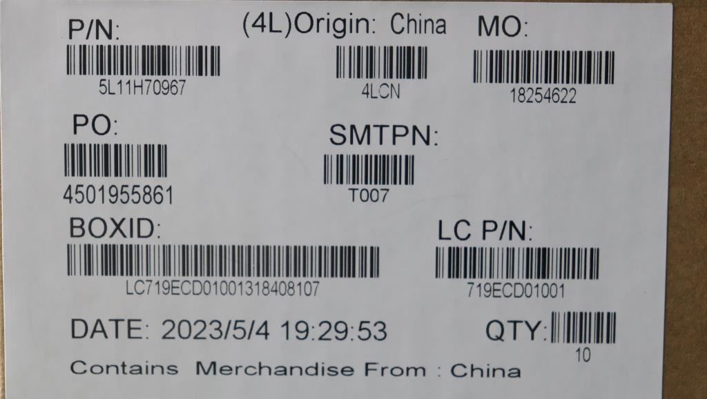 Lenovo LABEL FRU JG3.0 Label Kit 5L11H70967
