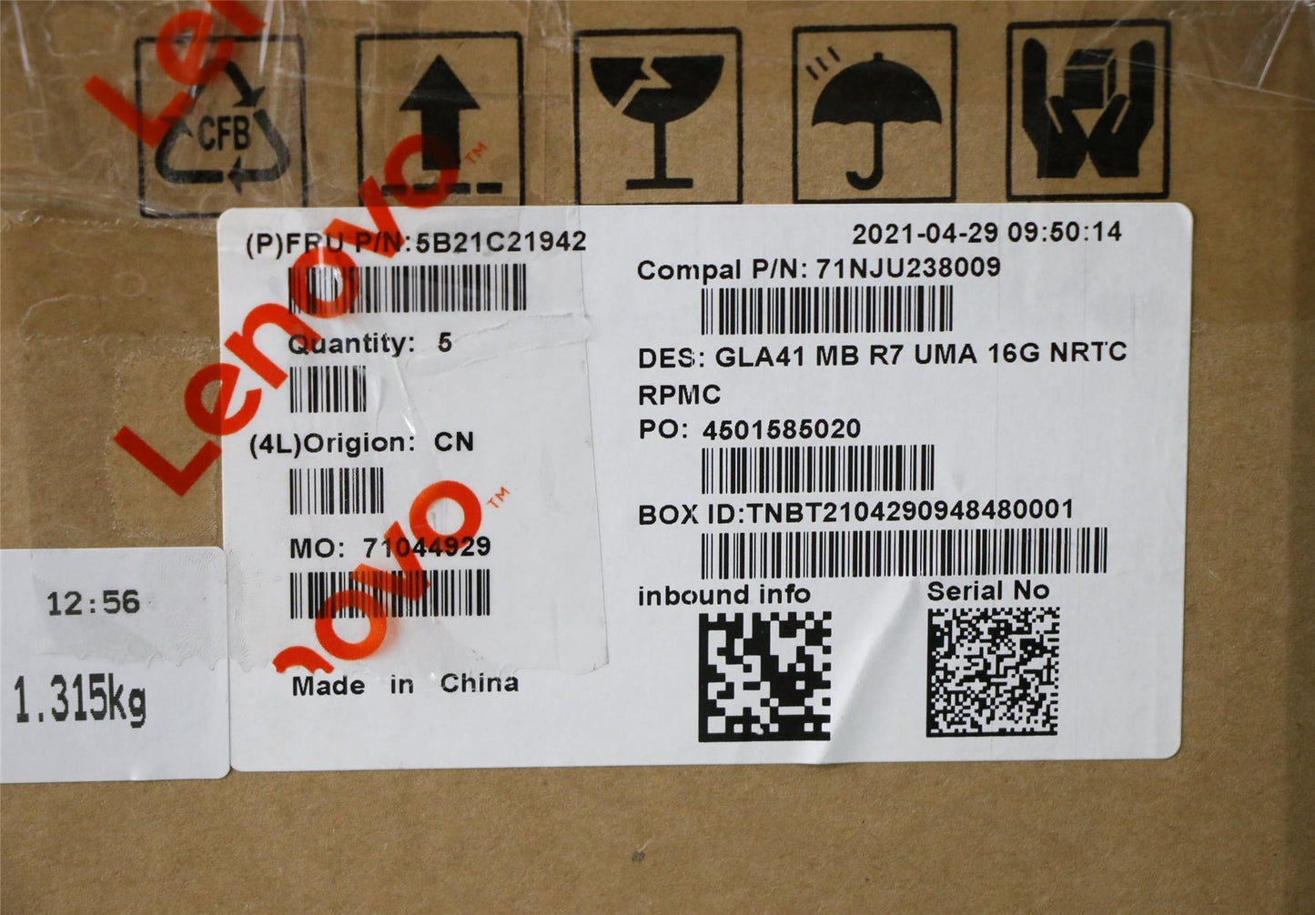 Lenovo IdeaPad 5 14ACN6 Motherboard Mainboard UMA AMDR75800U 16G 5B21C21942