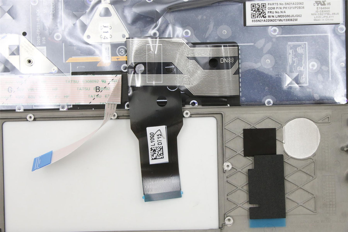 Lenovo ThinkPad T14s Gen 2 Palmrest Cover Keyboard Japanese Grey 5M11A37352