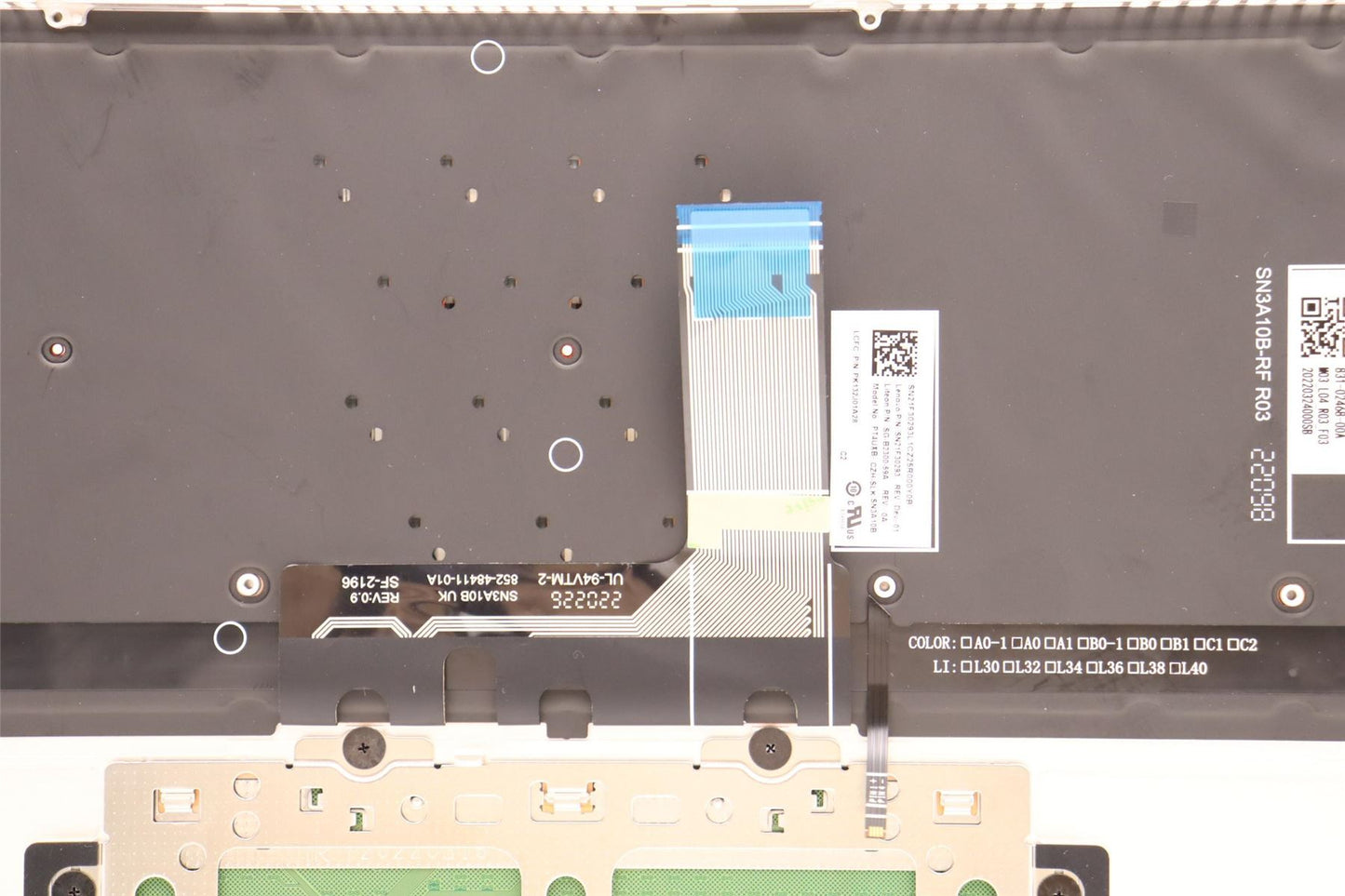 Lenovo Yoga 9 14IAP7 Palmrest Cover Touchpad Keyboard Silver 5CB1J10175