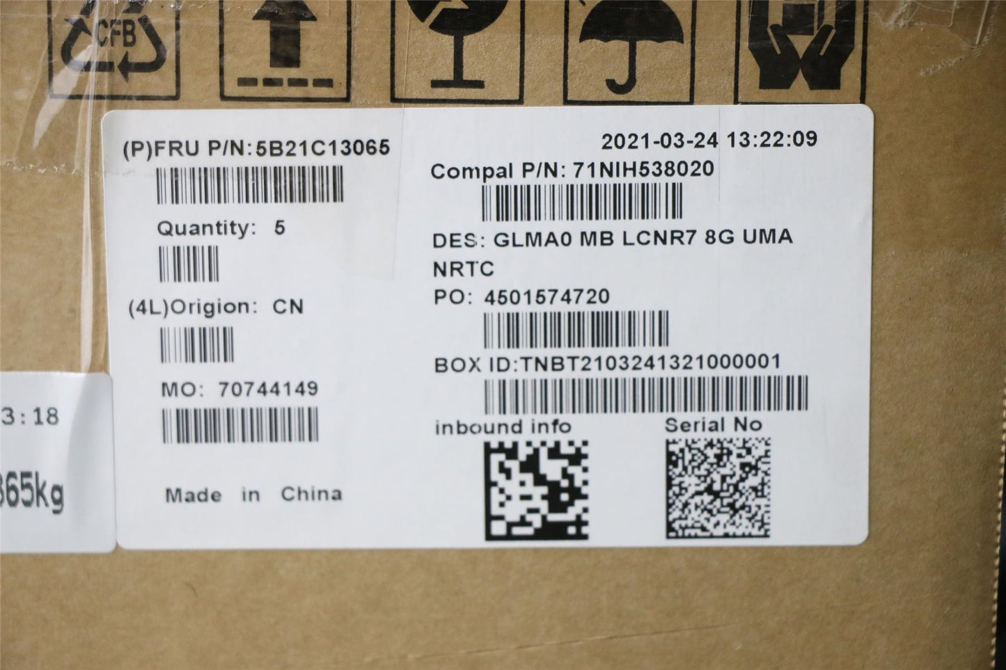 Lenovo IdeaPad 5 14ALC05 Motherboard Mainboard UMA AMDR75700U 8G 5B21C13065