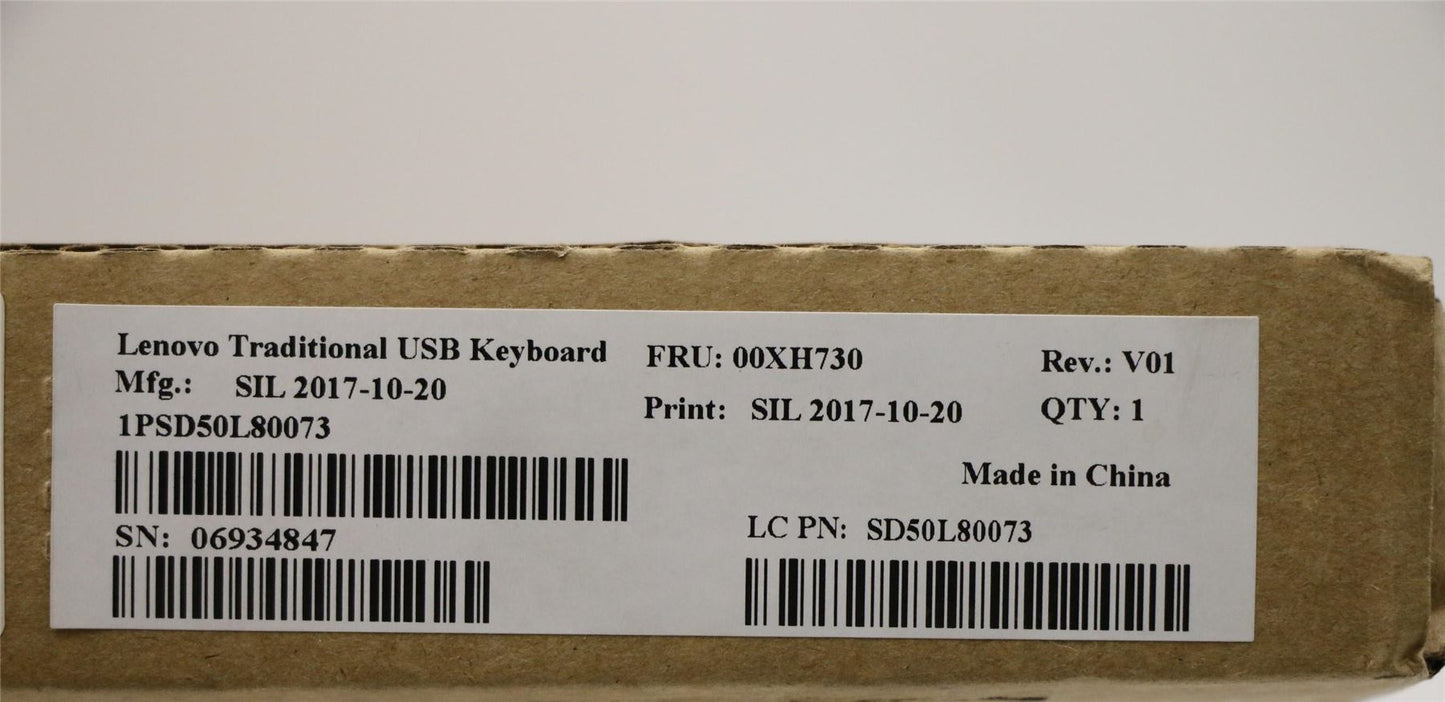 Lenovo ThinkStation P510 P710 P720 P920 P520 USB Wired Keyboard Black 00XH730
