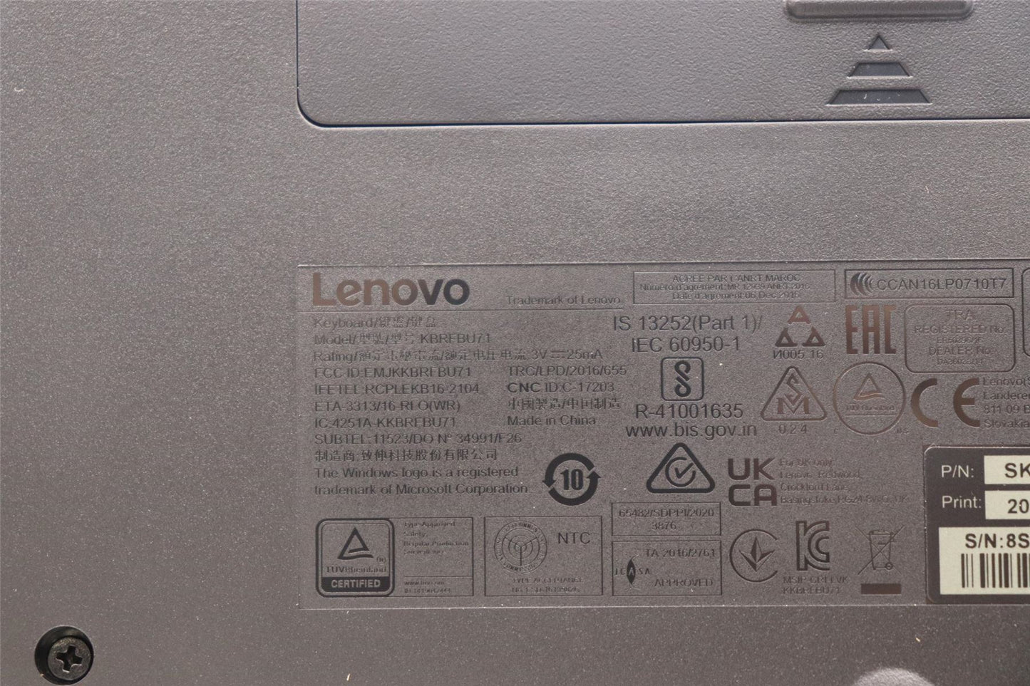 Lenovo WL KM Calliope BK 470 ARA 5KM0U87674