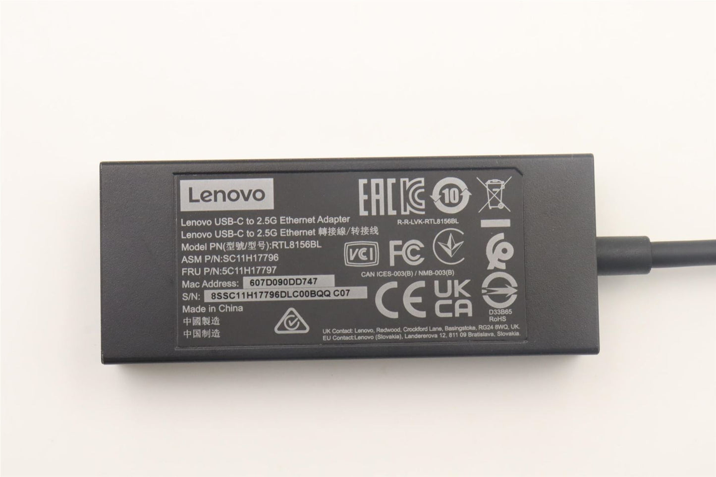 Lenovo 5C11H17797 USB-C 2.5G Ethernet Adapter
