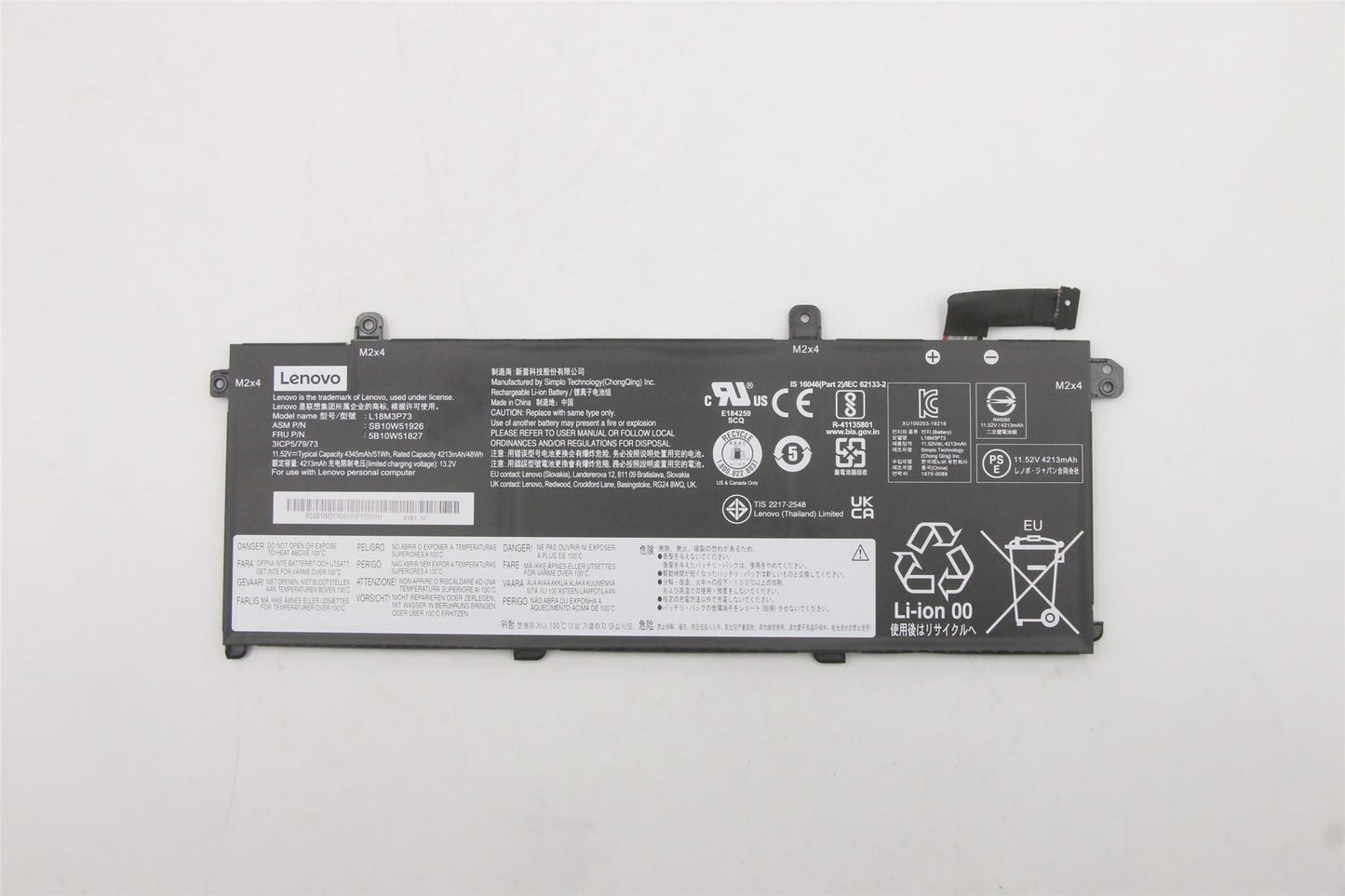 Lenovo ThinkPad P14s 1 P14s 2 T14 1 T14 2 T490 T495 P43s Battery 02DL009