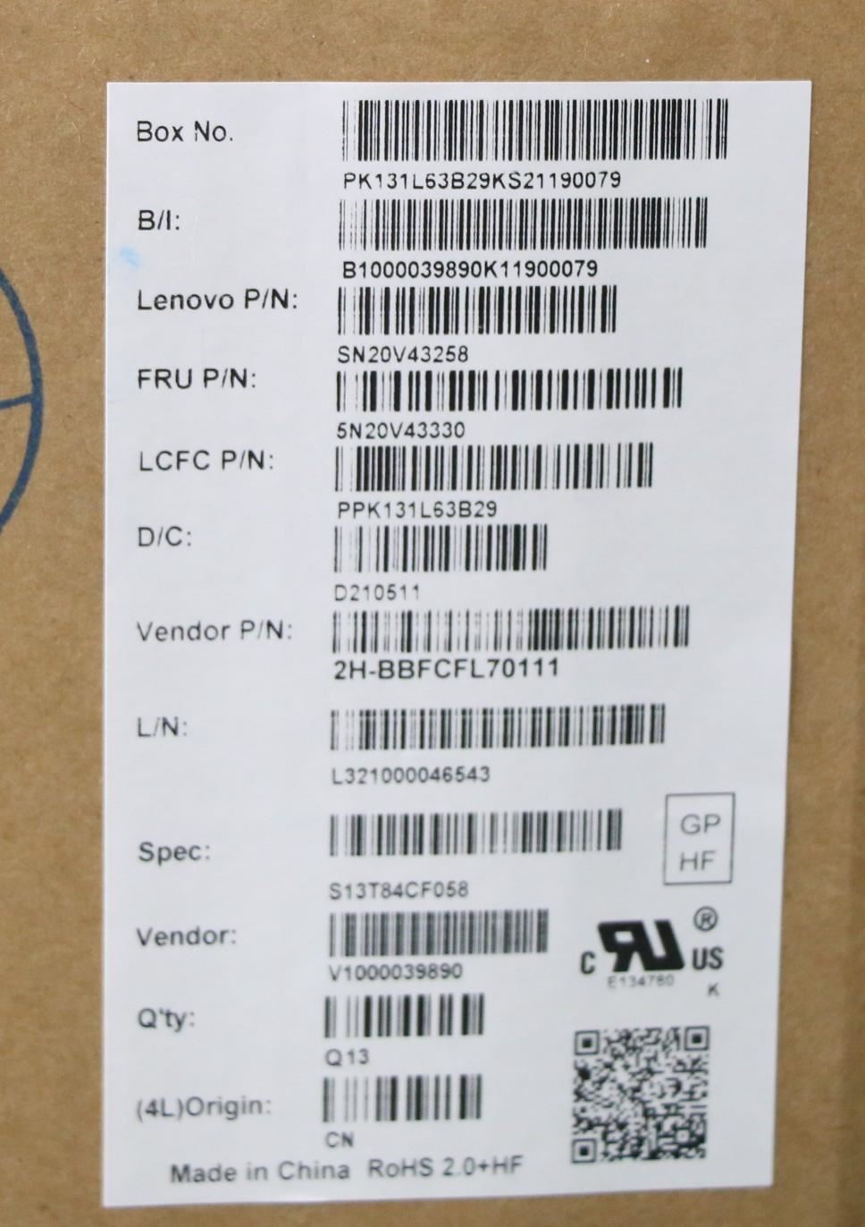 Lenovo ThinkPad L13 2 X13 Keyboard French Black Backlit 5N20V43330