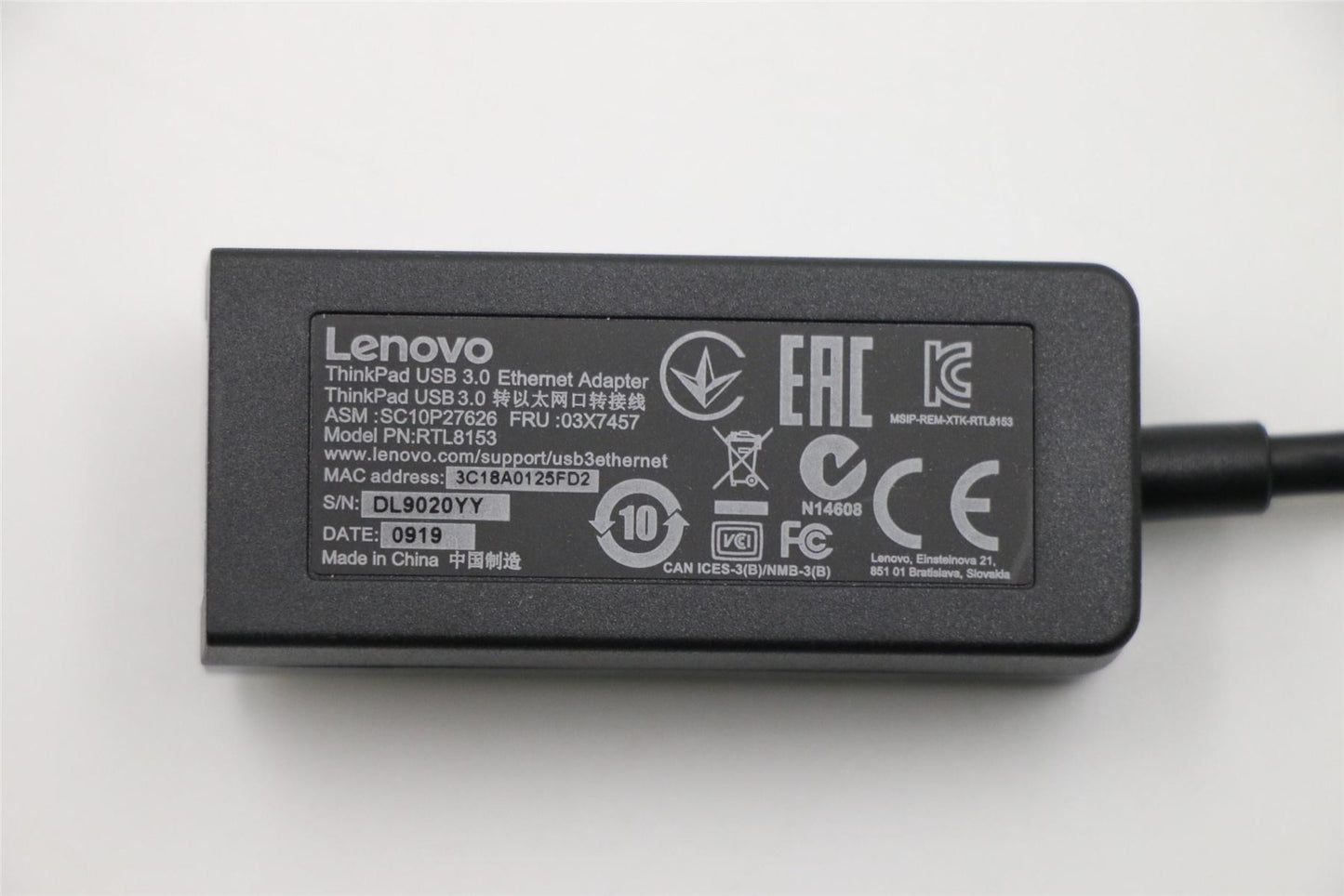 Lenovo Yoga Helix S145-15IIL Yoga 12 14 15 USB RJ45 Ethernet 03X6840