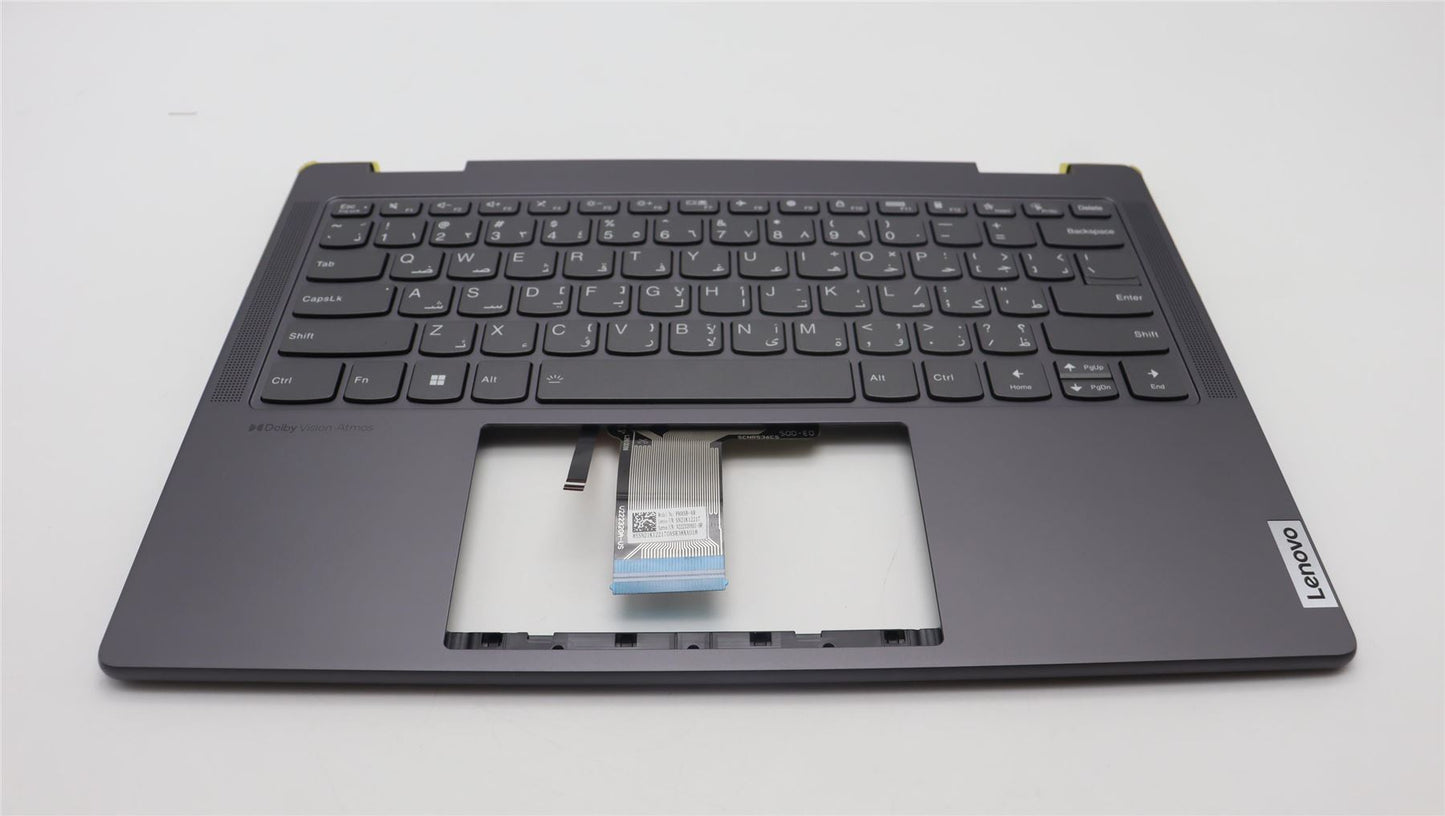 Lenovo Yoga 7 14ARP8 Keyboard Palmrest Top Cover Arabic Storm Grey 5CB1L48312