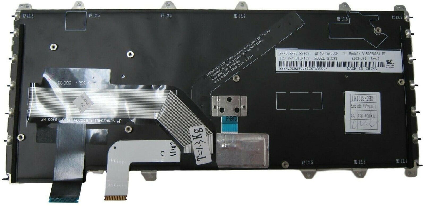 Lenovo Yoga 370 Keyboard US International Silver Backlit 01EN457