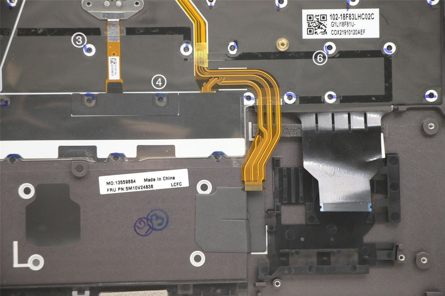 Lenovo ThinkPad X1 4th Gen Keyboard Palmrest Top Cover Arabic 5M10V24838