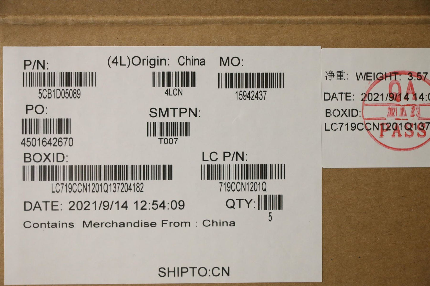 Lenovo 5 15ITH6H Palmrest Cover Touchpad Keyboard Czech Slovakian 5CB1D05089