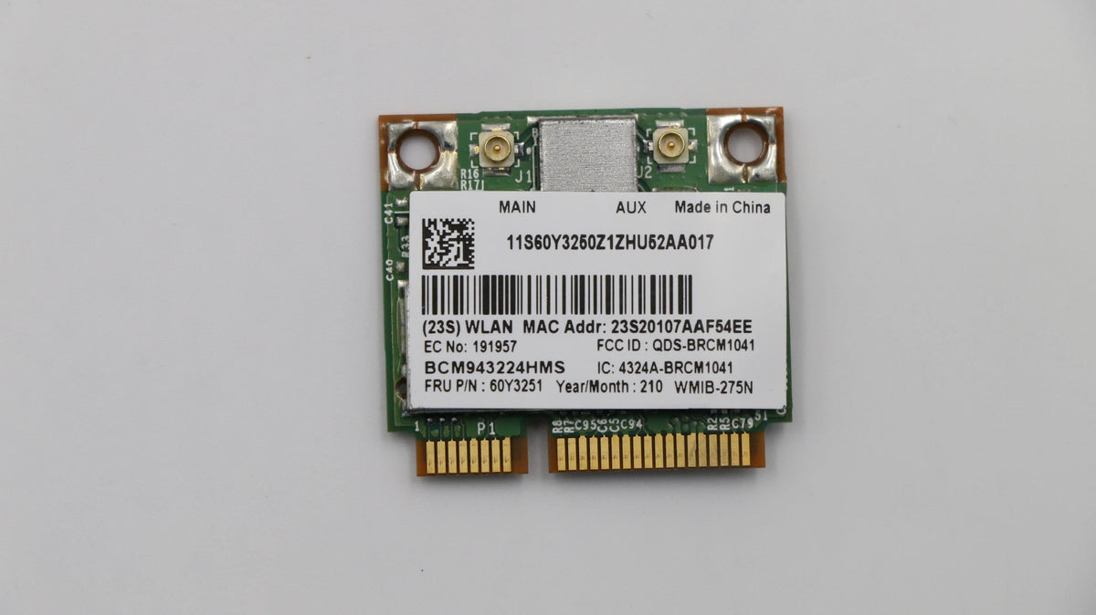 Lenovo Wireless,WLAN,GTK,43225 HMC WiFi WLAN Board 60Y3251