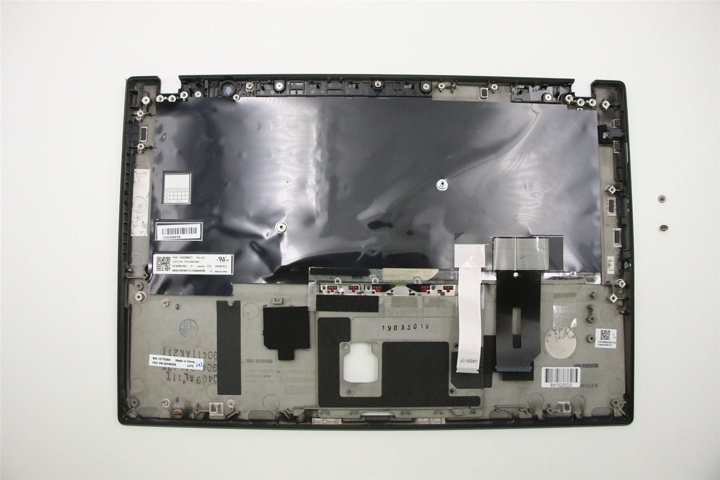 Lenovo ThinkPad T490s Keyboard Palmrest Top Cover Czech Black Backlit 02HM206