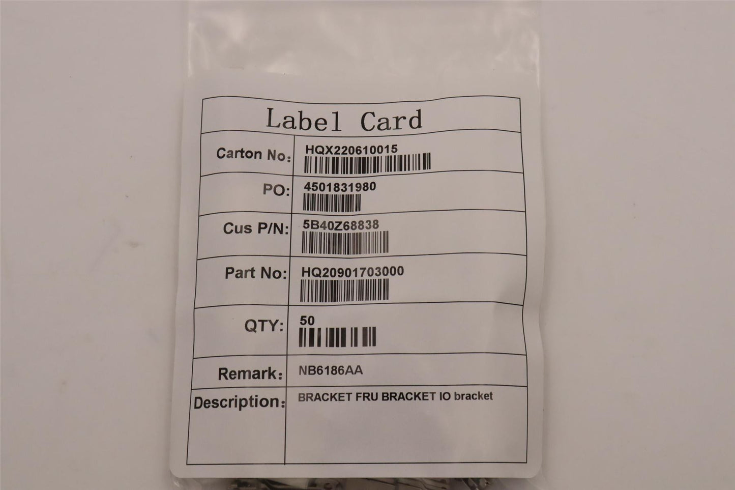 Lenovo FRU BRACKET IO bracket 5B40Z68838