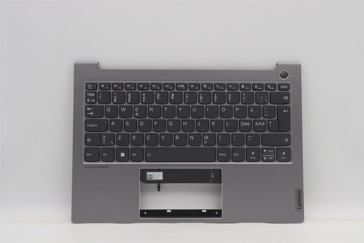 Lenovo ThinkBook 13s G4 IAP Palmrest Cover Keyboard Nordic Grey 5CB1H18265