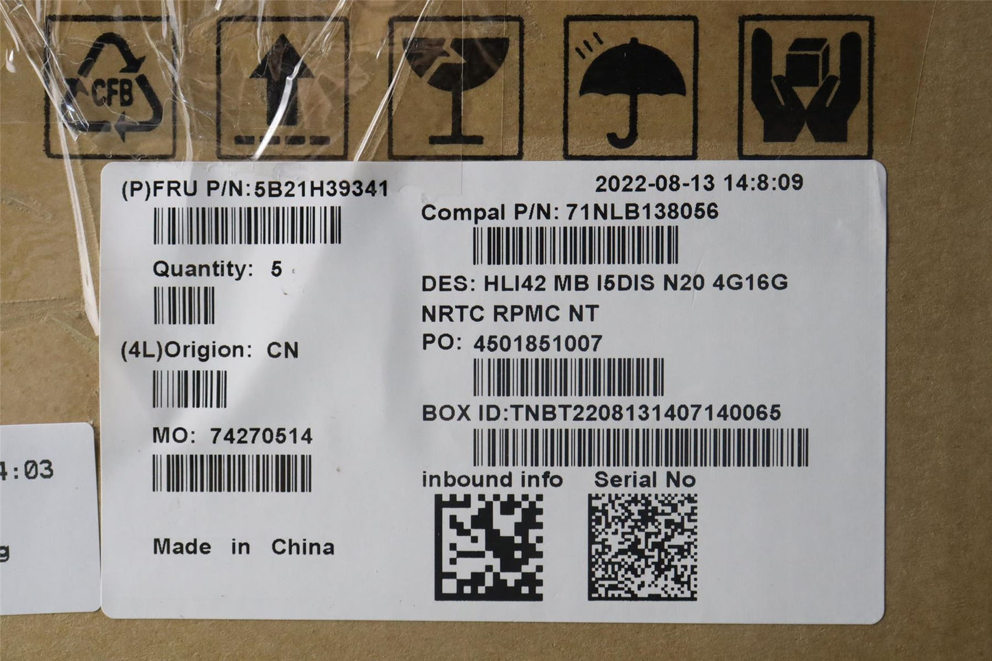 Lenovo IdeaPad 5 14IAP7 Motherboard Mainboard DIS intelI51240P 16G 5B21H39341
