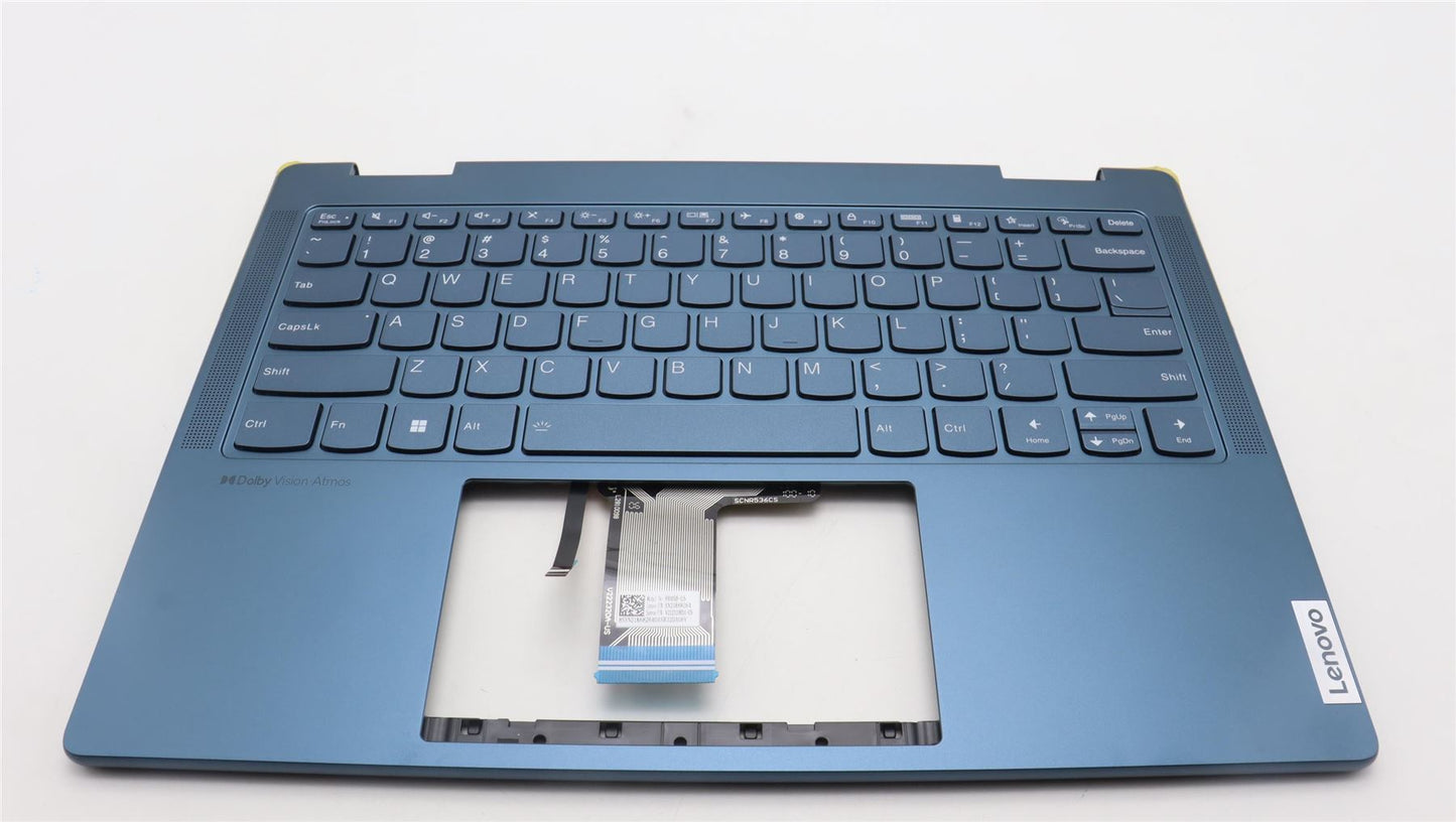 Lenovo Yoga 7 14IRL8 Keyboard Palmrest Top Cover US Tidal Teal 5CB1L40871