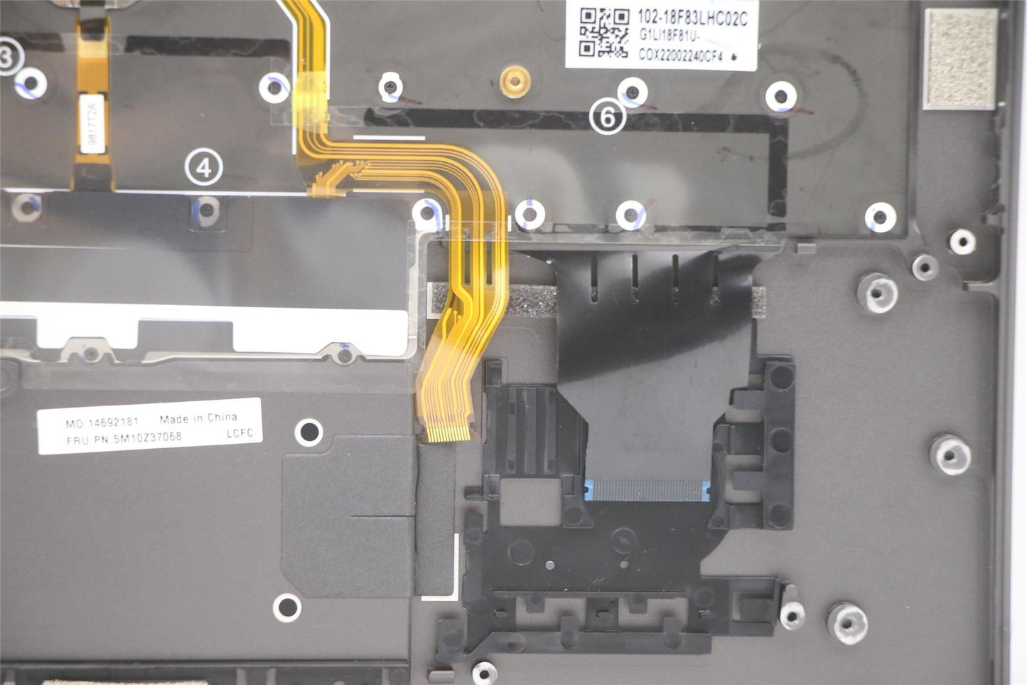 Lenovo Yoga X1 5th Keyboard Palmrest Top Cover German Grey 5M10Z37068