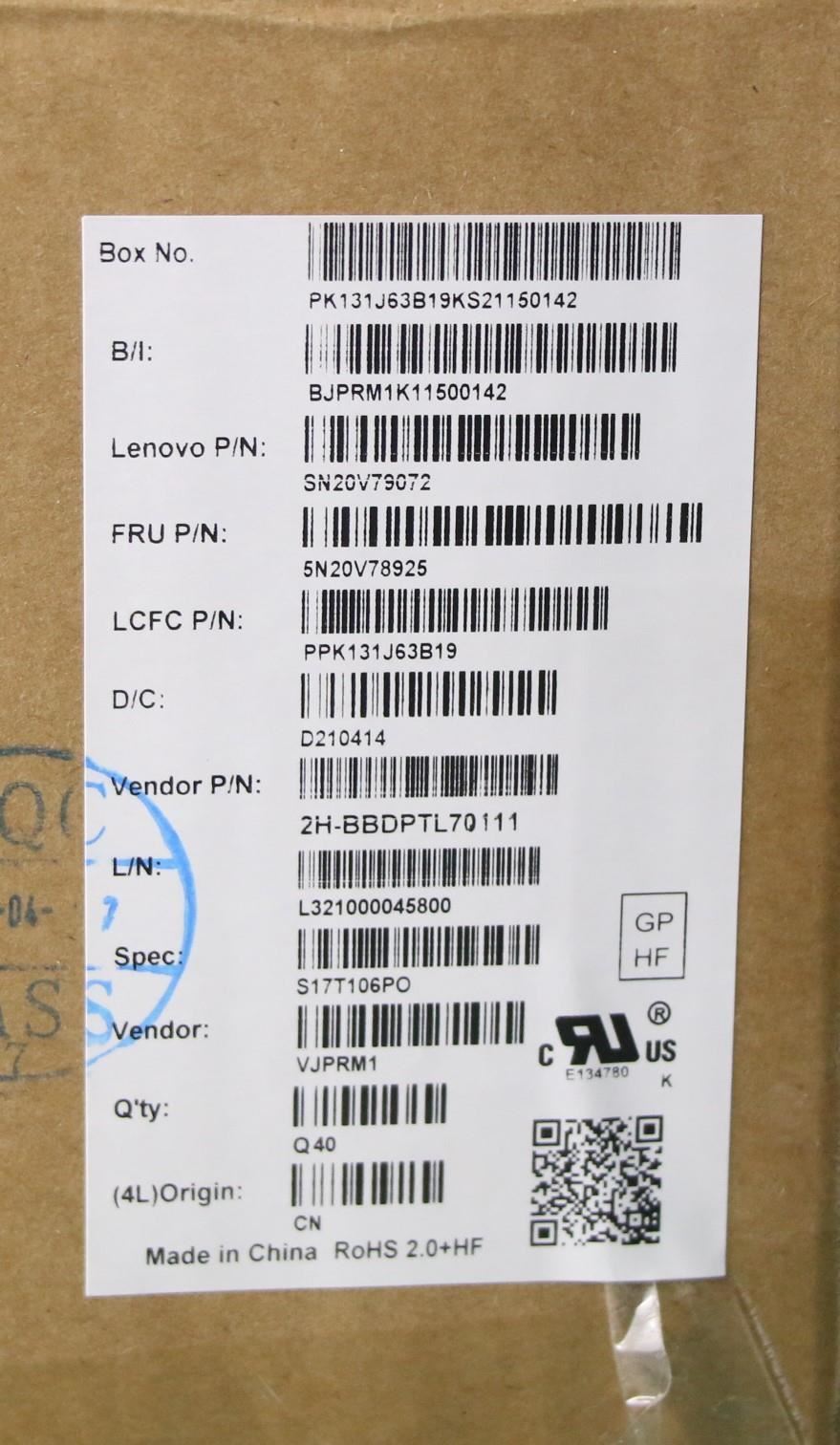 Lenovo ThinkPad P15s 1 P15s 2 T15 2 T15 Keyboard Portuguese Black 5N20V78925