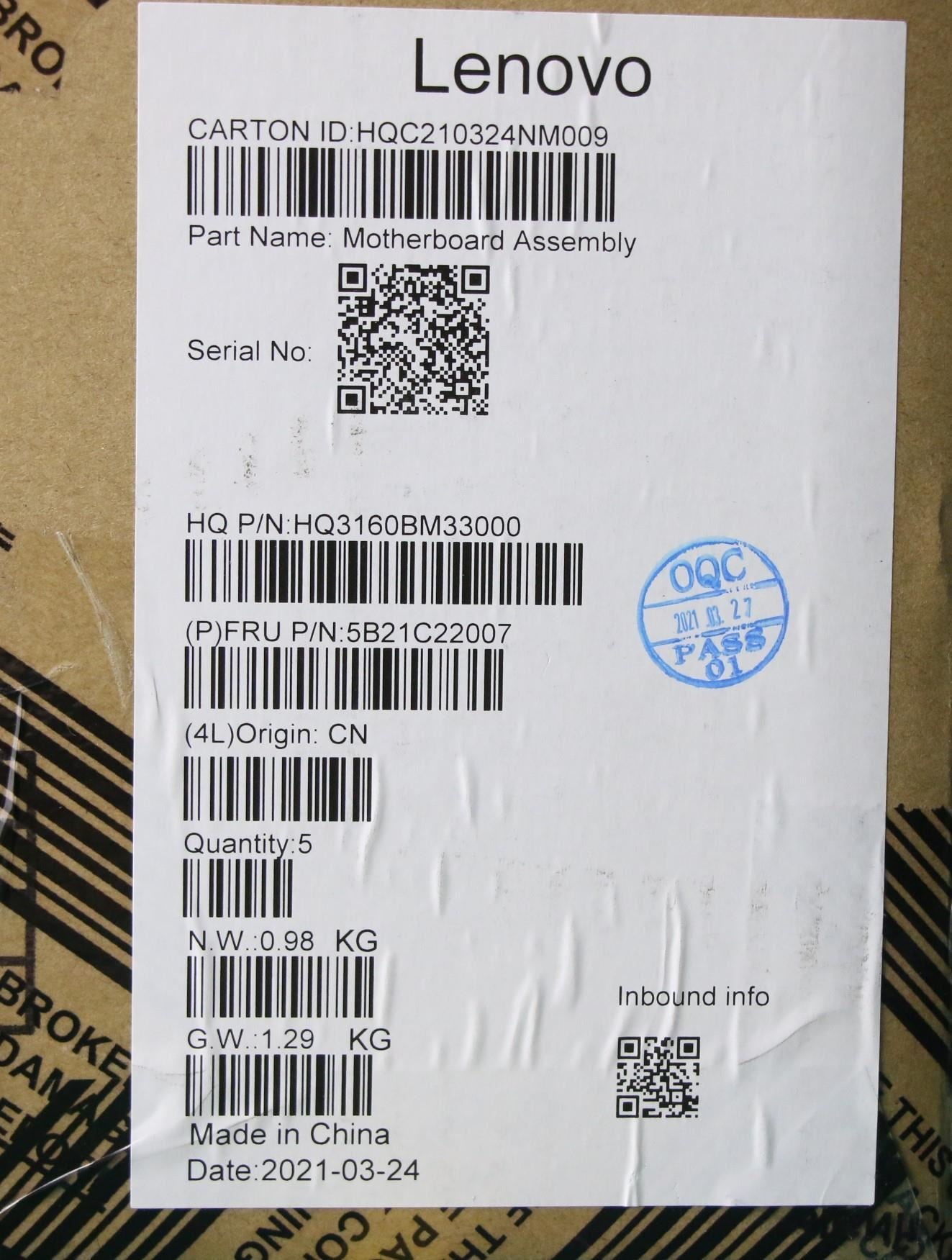 Lenovo Yoga 7 13ITL6 Motherboard Mainboard UMA inteli51135G7 8G 5B21C22007