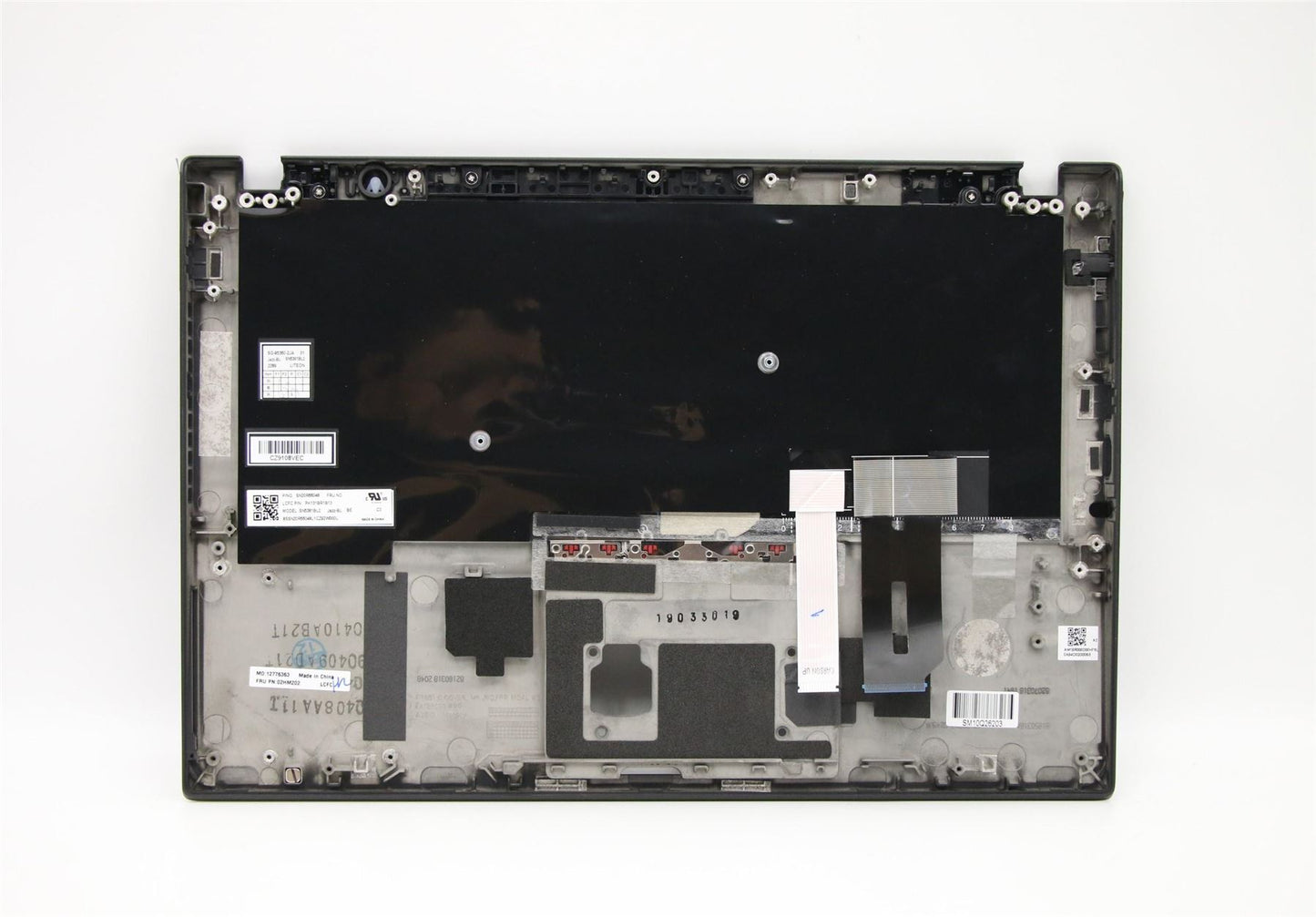Lenovo ThinkPad T490s Keyboard Palmrest Top Cover Belgian Black Backlit 02HM202