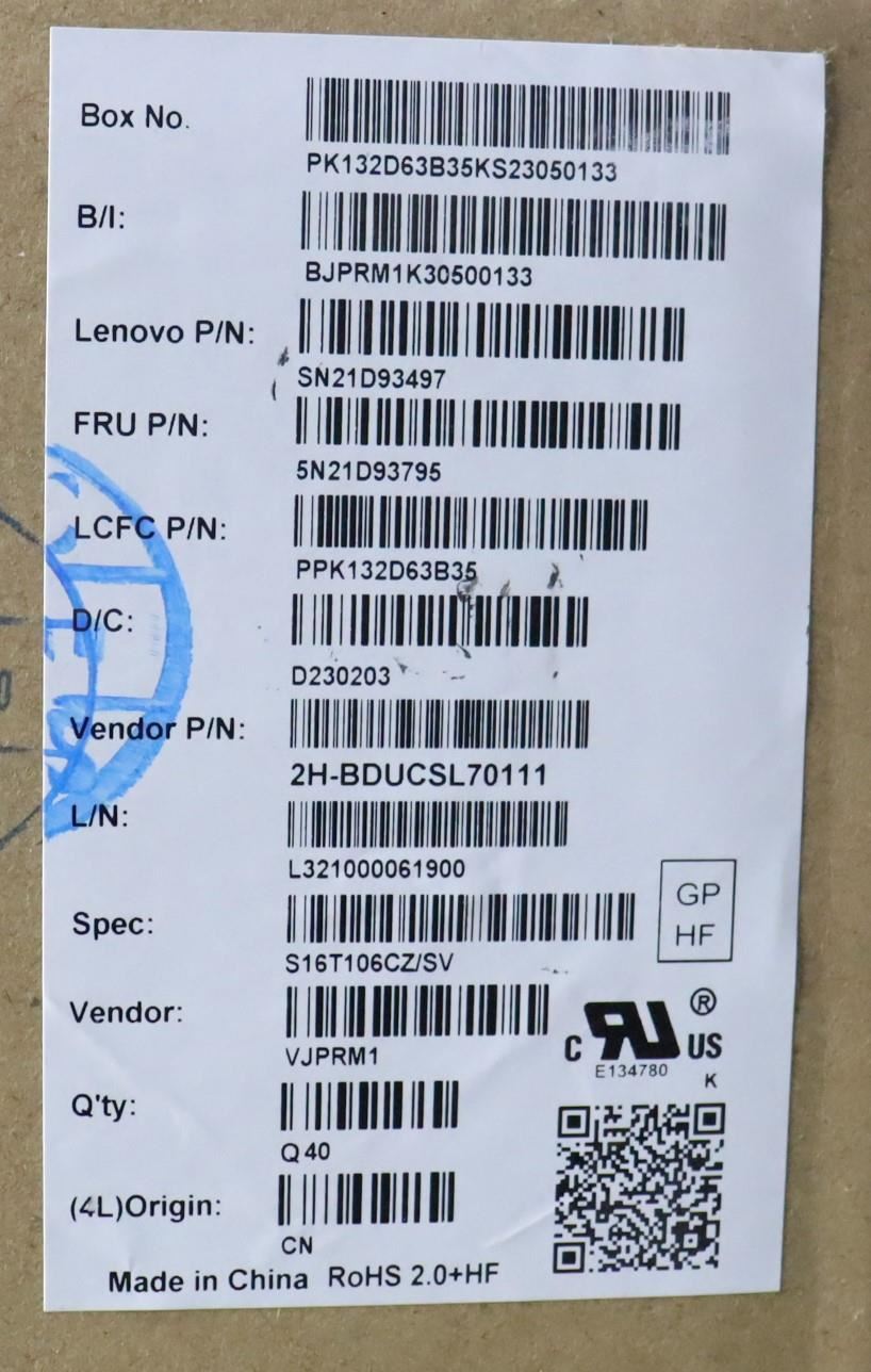 Lenovo ThinkPad P16s 1 L15 3 T16 1 Keyboard Czech Black Backlit 5N21D93795