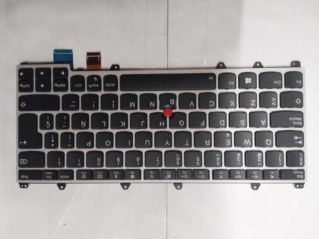 Lenovo Yoga 370 Keyboard Spanish Silver Backlit 01EN437