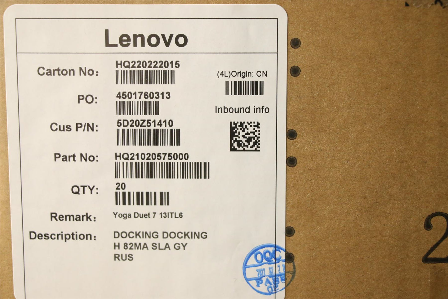Lenovo Yoga Duet 7-13ITL6 Dock Keyboard Palmrest Touchpad Russian 5D20Z51410