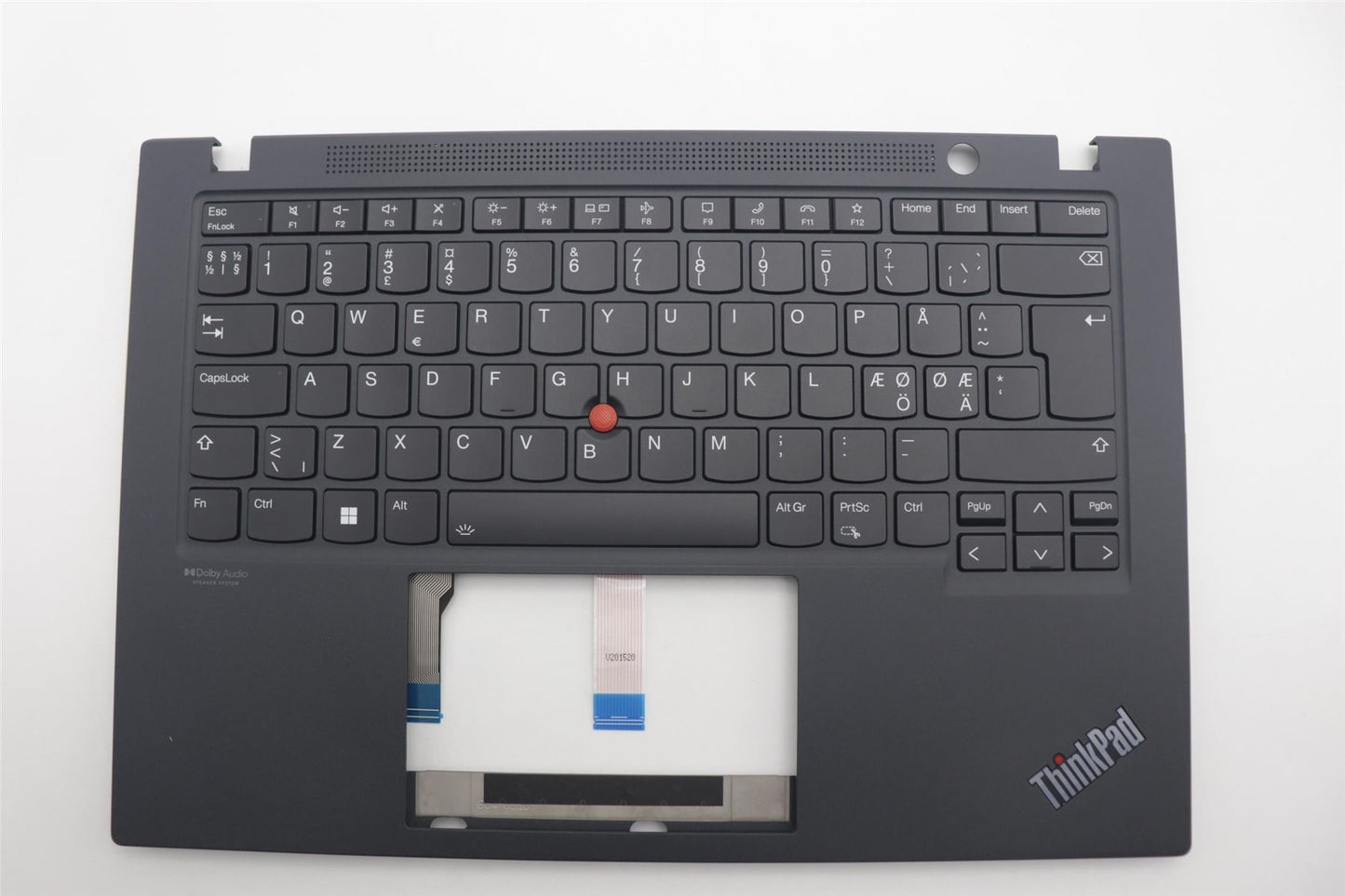 Lenovo ThinkPad T14s Gen 2 Keyboard Palmrest Top Cover Nordic Black 5M11F24624