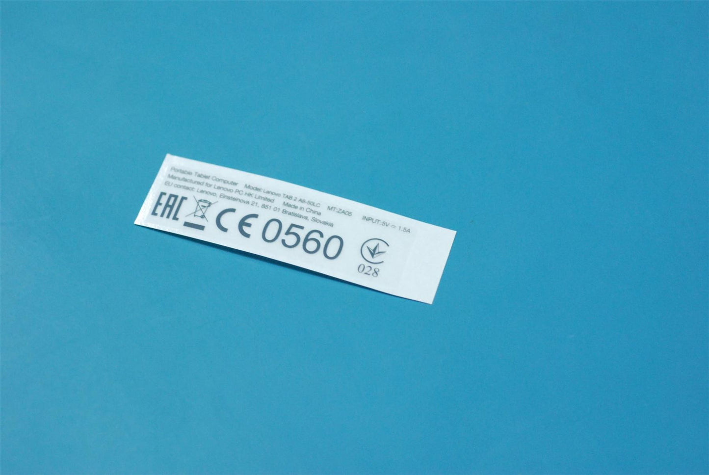 Lenovo A8-50LC RU/UA Rating label &*70152674 CS 5L18C02781