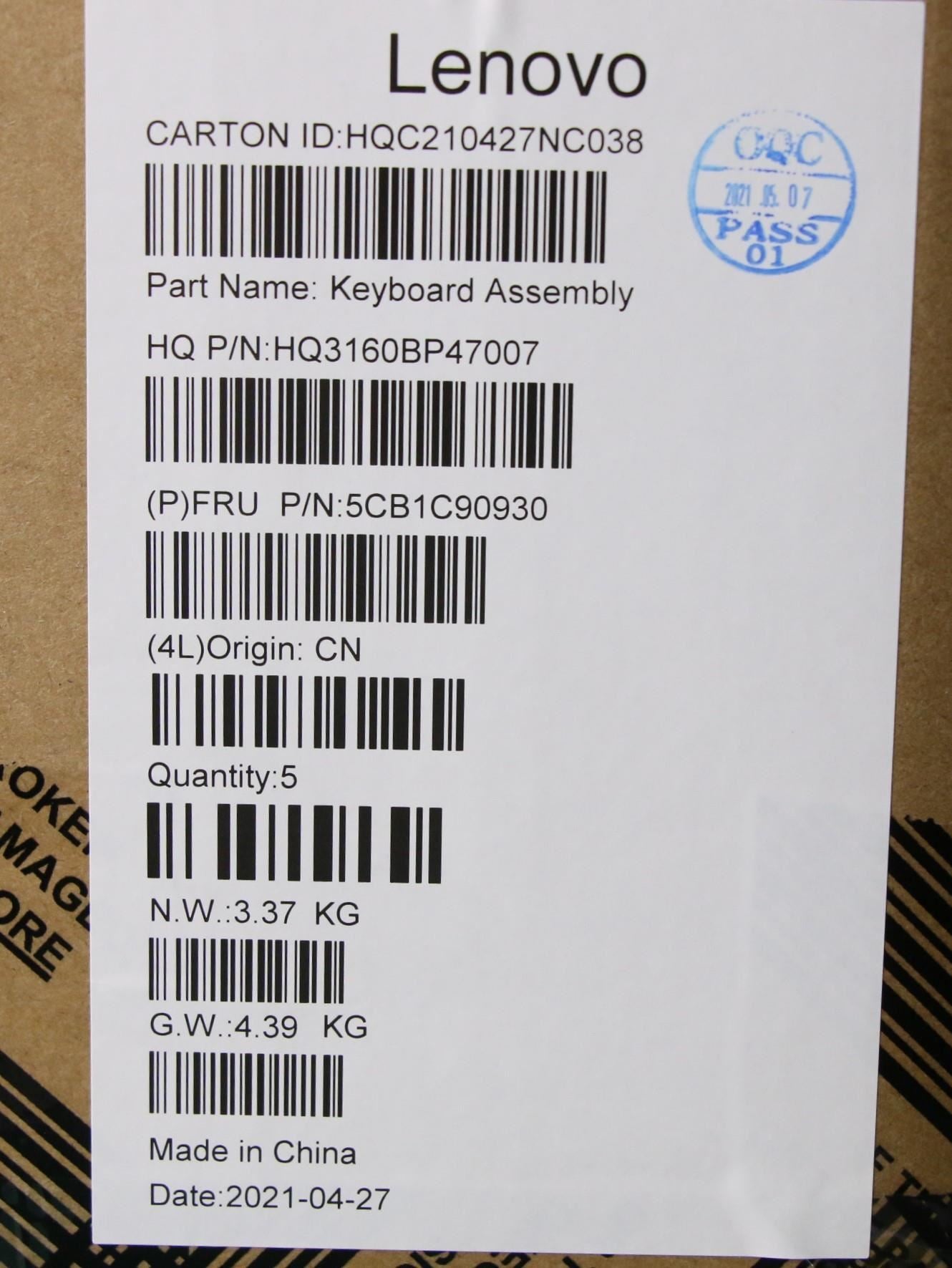 Lenovo Flex 3 11M836 Palmrest Cover Touchpad Keyboard Nordic Grey 5CB1C90930