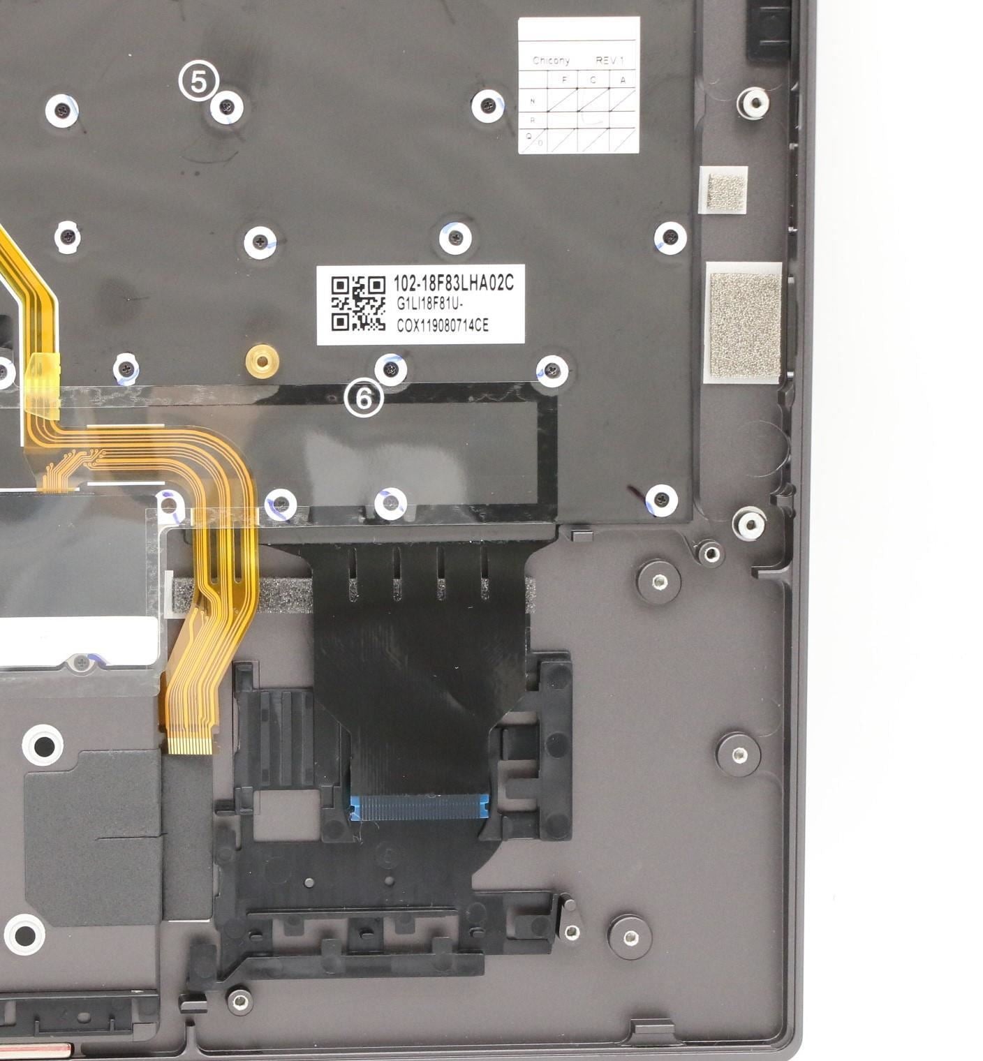 Lenovo Yoga X1 4th Keyboard Palmrest Top Cover US International Grey 5M10V24847