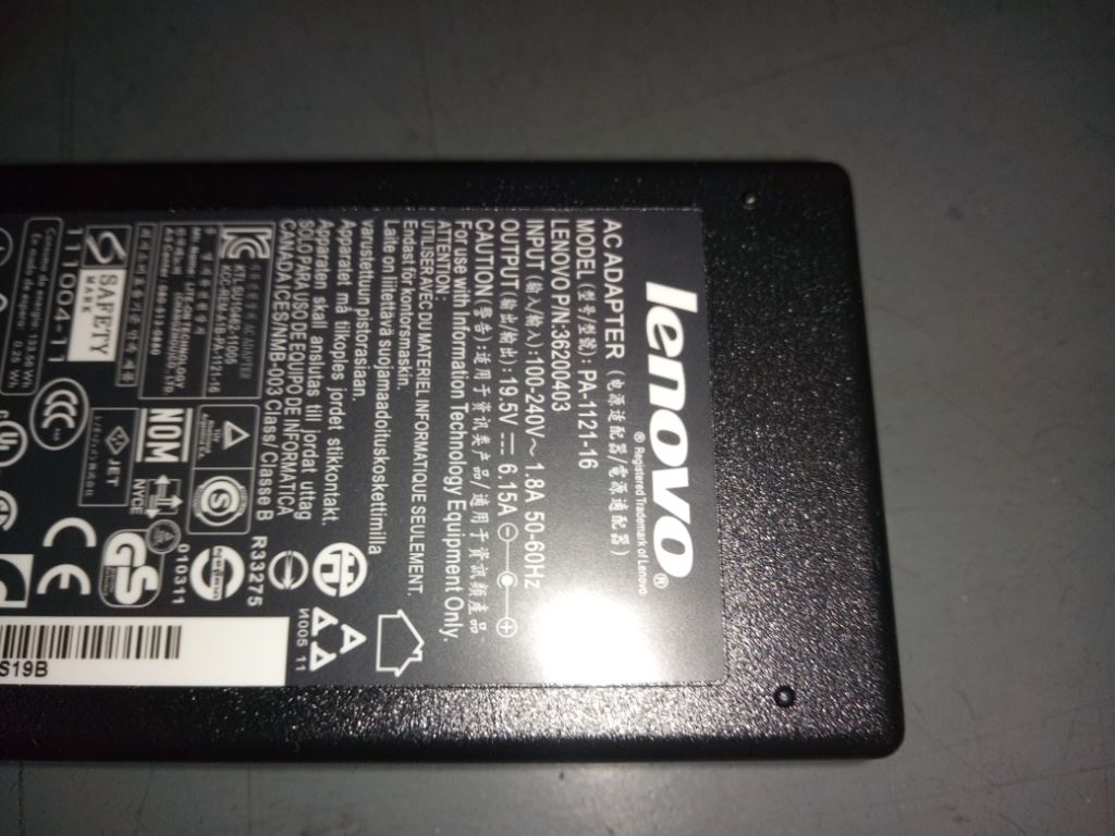 Lenovo IdeaPad Y480 Y580 Y500 AC Charger Adapter Power Black 120W ROUND 36200403