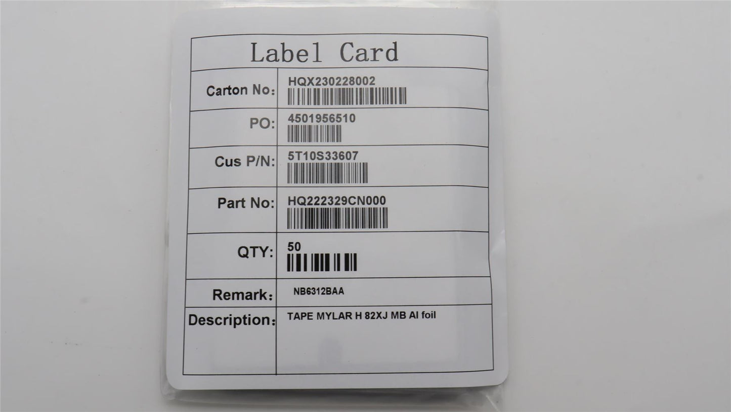 Lenovo TAPE MYLAR H 82XJ MB Al foil 5T10S33607