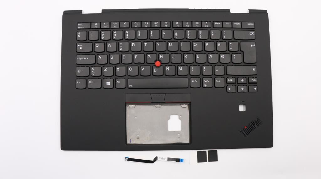Lenovo Yoga X1 3rd Keyboard Palmrest Top Cover Danish Black Backlit 01LX787