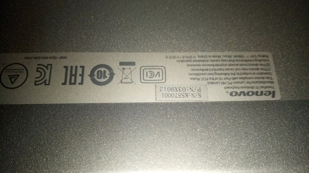 Lenovo TP 10 KB-Hebrew Keyboard 03X9012