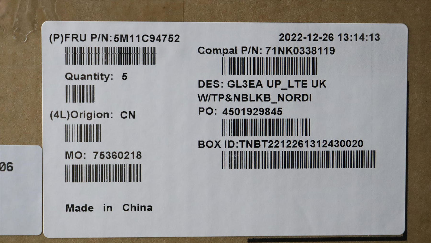 Lenovo Chromebook 300e Gen 3 Palmrest Touchpad Cover Keyboard Nordic 5M11C94752