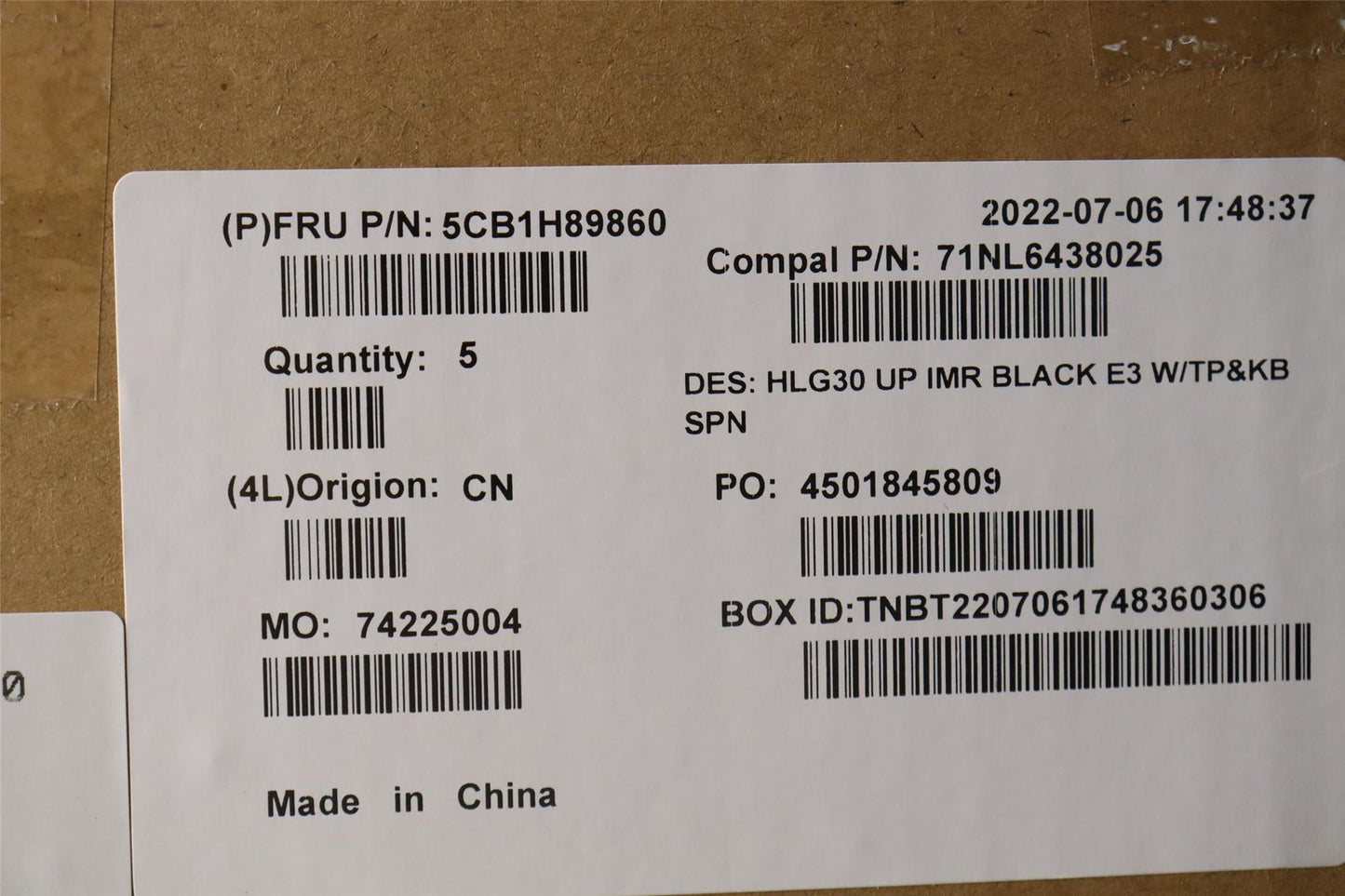 Lenovo Gaming 3 15IAH7 Keyboard Palmrest Top Cover Spanish Black 5CB1H89860