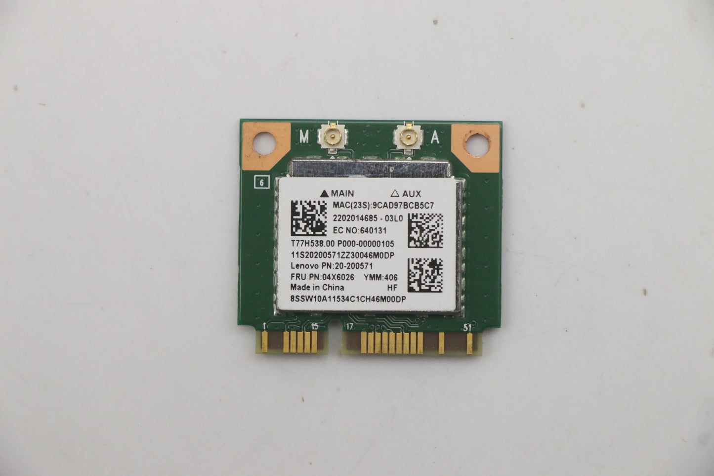 Lenovo Wireless,CMB,CBT,8821AE HMC Board 04X6026