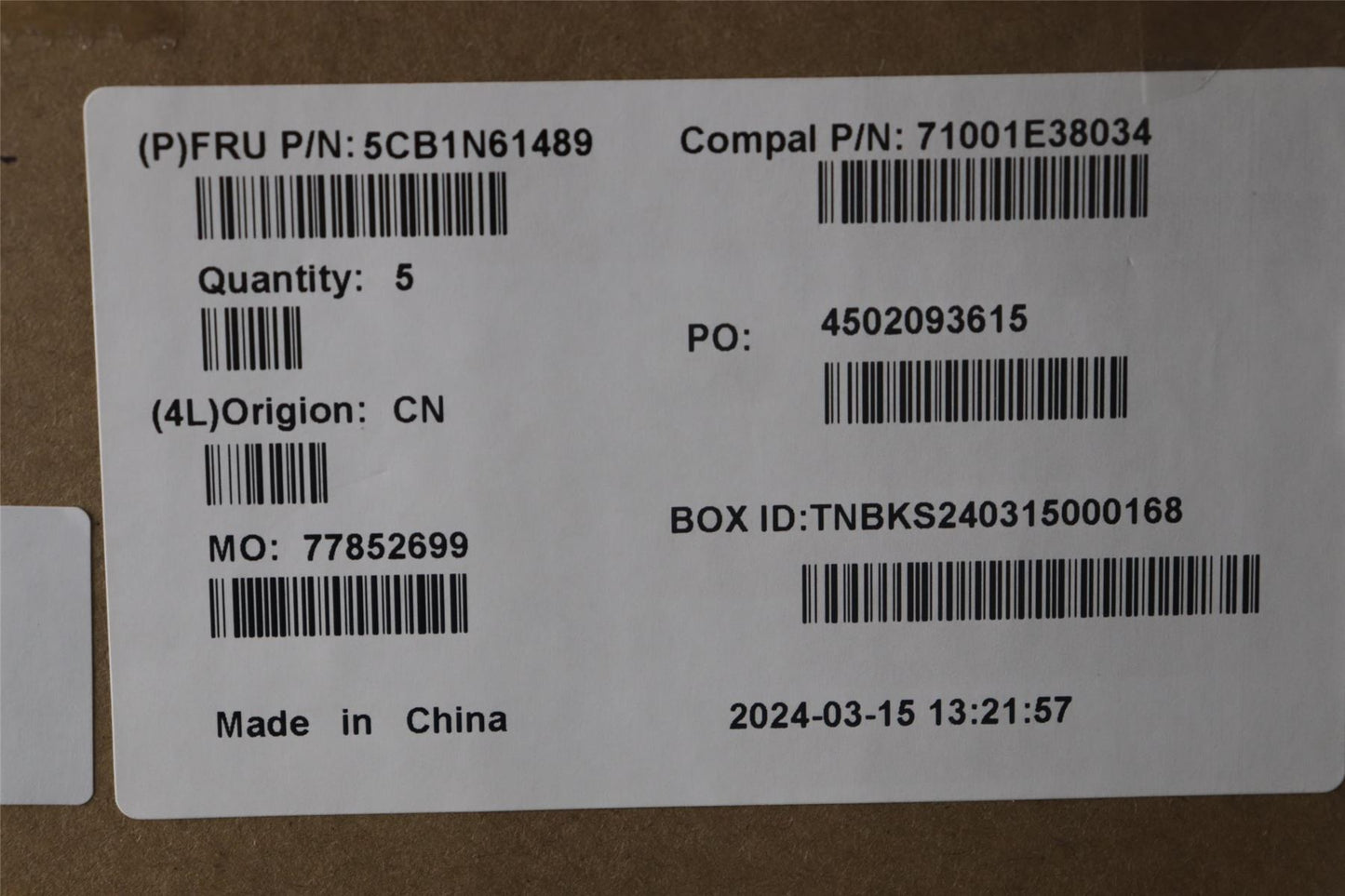 Lenovo UpperCaseASM_EURO ENG C 83FD WHRGB 5CB1N61489
