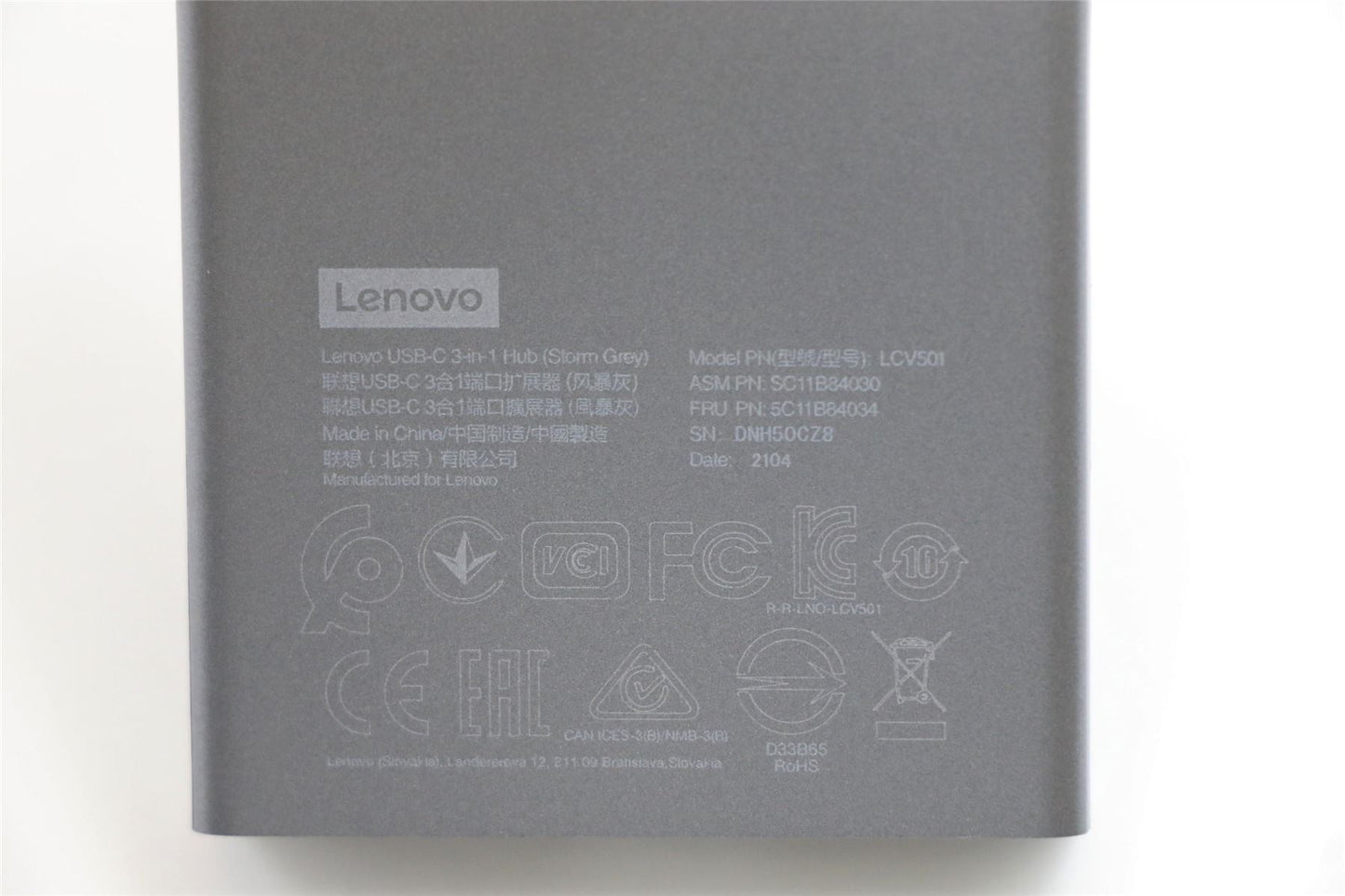 Lenovo ThinkBook G2 ITG 3 in 1 Display Hub Grey 5C11B84034