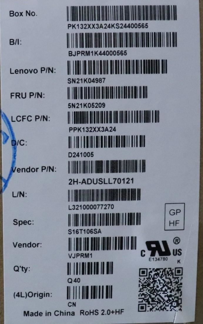 Lenovo ThinkPad L15 Gen 4 T16 Gen 2 P16s Gen 2 Keyboard Black 5N21K05135