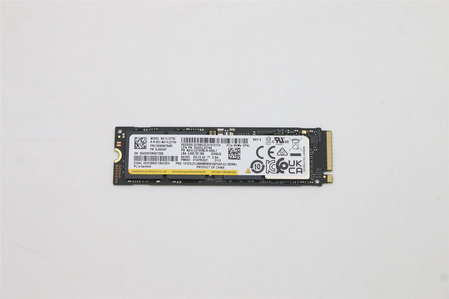 Lenovo ThinkEdge X13 Gen 4 M90q Gen 4 SE10 Solid State Drive SSD 2048 5SS0V26429