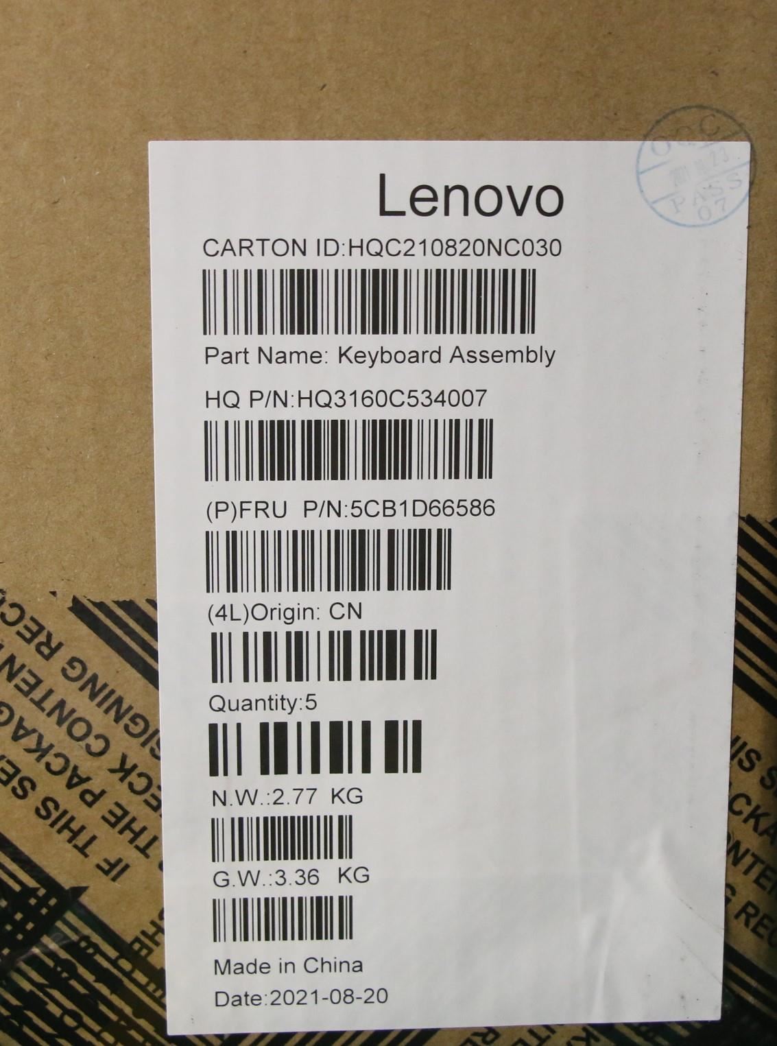 Lenovo ThinkBook 13x ITG Keyboard Palmrest Top Cover US Blue 5CB1D66586
