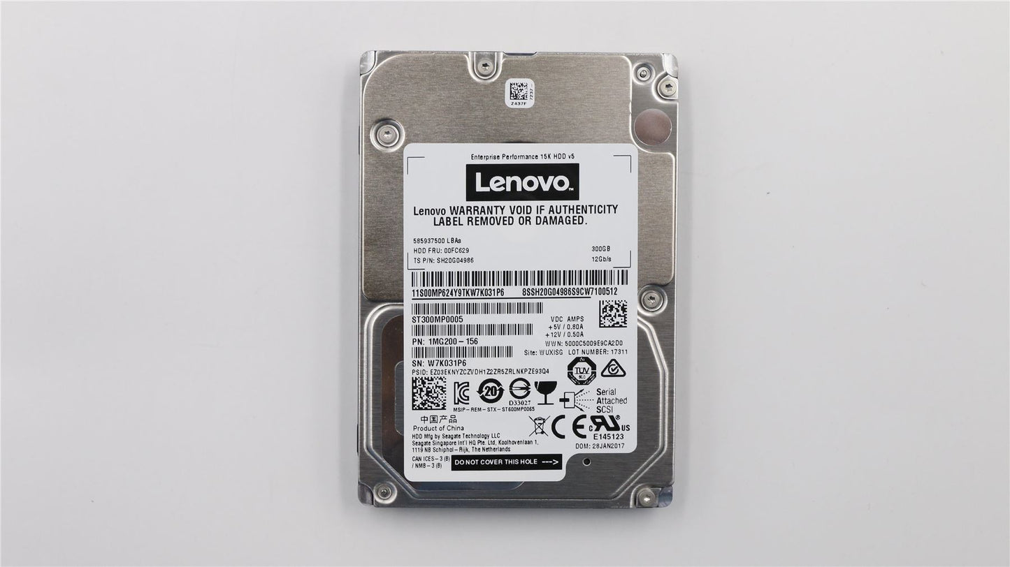 Lenovo FRU 2.5 15Krpm 12Gb SAS 300GB 00FC629